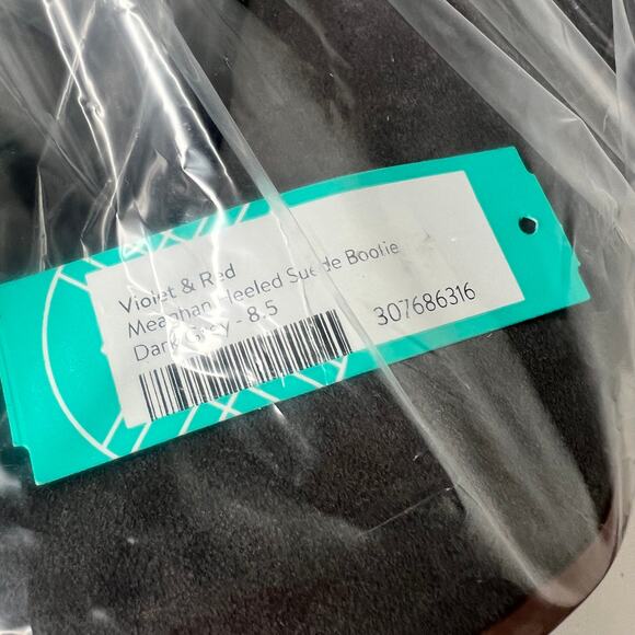 Violet & Red Grey Suede Heeled Booties 8.5 - Picture 7 of 8